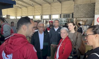 محافظ شمال سيناء يرافق وفد السفارة البريطانية لتفقد مخازن الهلال الأحمر المصرى