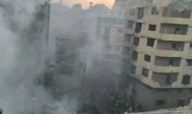 استمرار أعمال التبريد لمنع عودة النيران بحريق منشأة ناصر بالقاهرة